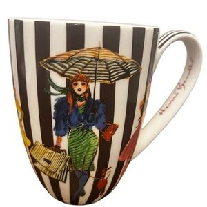HENRI BENDEL Iconic Stripe Bendel Girls Bone China Large Mug | Like New EUC